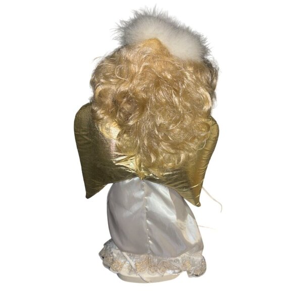 Vintage Illuminated Animated Angel 23 inch Doll Candle Golden Wings Holiday Chis - Picture 5 of 8